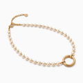 Freshwater Pearl Necklace with Gold Circle Clasp