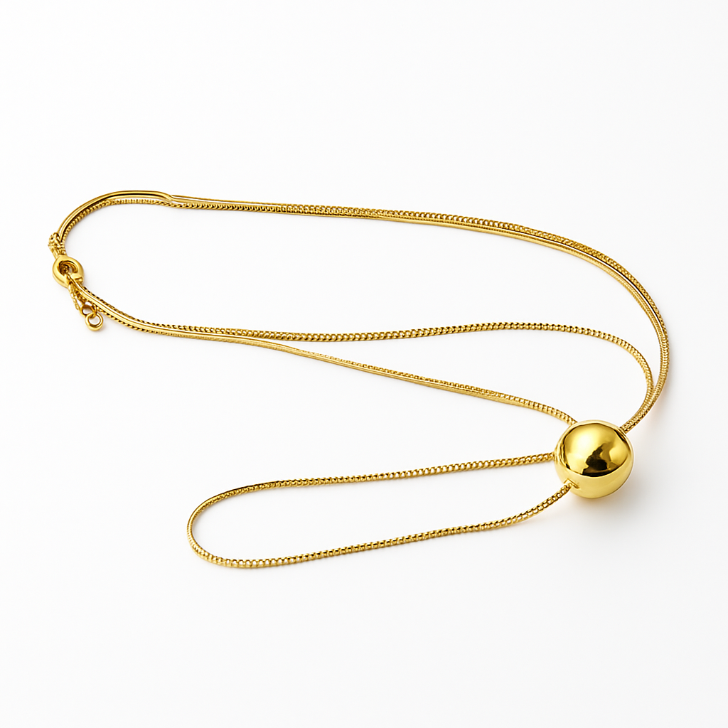 Gold Ball-Tip Cross Pendant Necklace with Green Stone Center