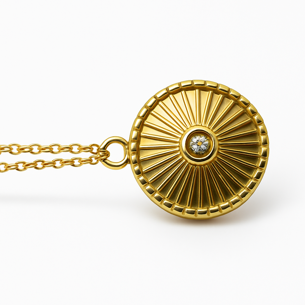 Gold Sculptural Teardrop Pendant Necklace