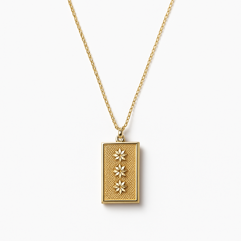 Gold Chain Necklace with Malachite Multi-Stone Medallion Pendant
