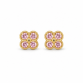 Pink Crystal Clover Stud Earrings - view 1