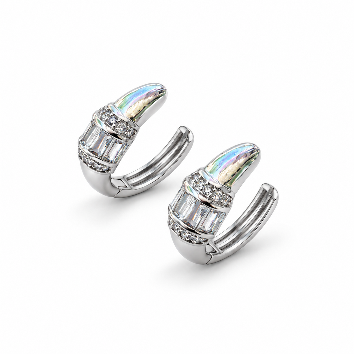 Silver Pavé Butterfly Earrings - view 1