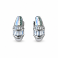 Silver Pavé Huggie Hoop Earrings - view 1